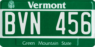 VT license plate BVN456