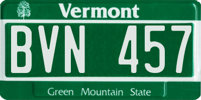 VT license plate BVN457