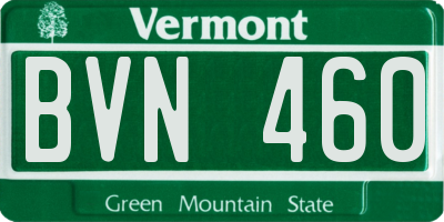 VT license plate BVN460