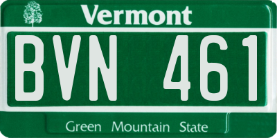 VT license plate BVN461