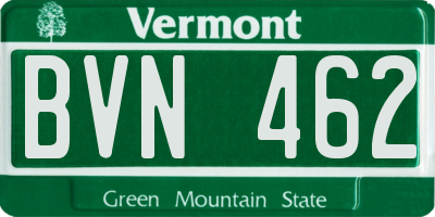 VT license plate BVN462
