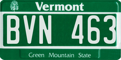 VT license plate BVN463