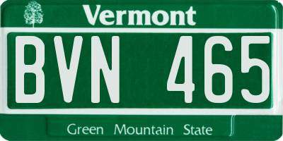 VT license plate BVN465