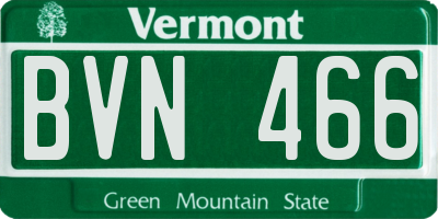 VT license plate BVN466