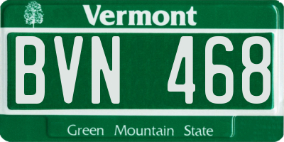 VT license plate BVN468