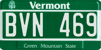 VT license plate BVN469