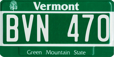 VT license plate BVN470