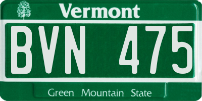 VT license plate BVN475