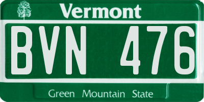 VT license plate BVN476