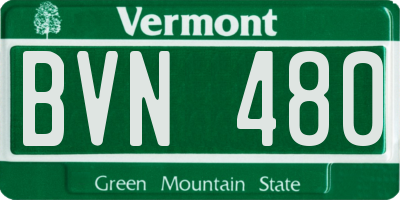 VT license plate BVN480