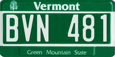 VT license plate BVN481