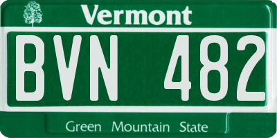 VT license plate BVN482
