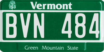 VT license plate BVN484