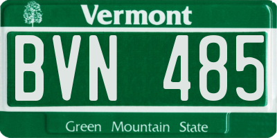 VT license plate BVN485