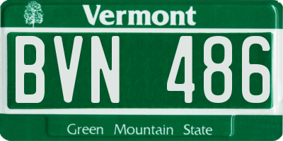 VT license plate BVN486