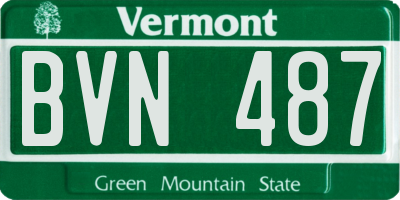 VT license plate BVN487