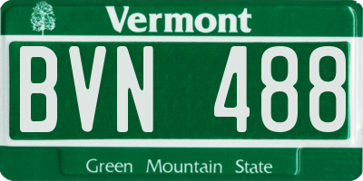 VT license plate BVN488