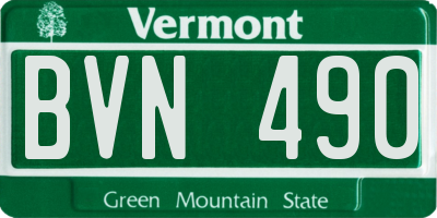 VT license plate BVN490