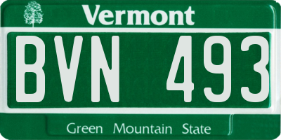 VT license plate BVN493