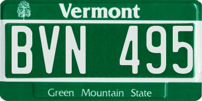 VT license plate BVN495