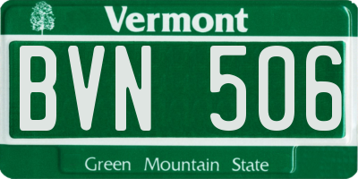 VT license plate BVN506