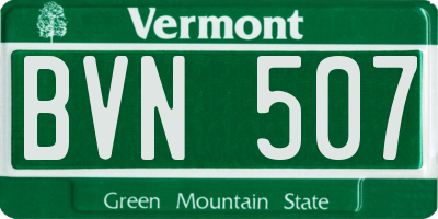 VT license plate BVN507