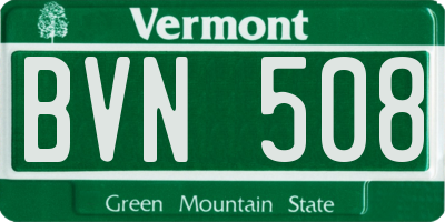 VT license plate BVN508