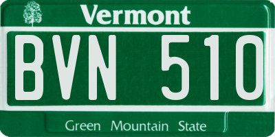 VT license plate BVN510