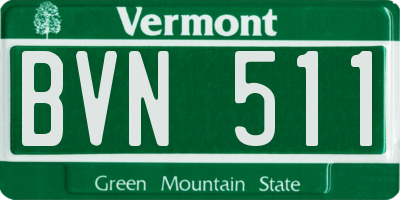 VT license plate BVN511