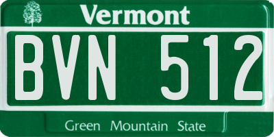 VT license plate BVN512