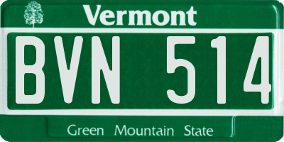 VT license plate BVN514