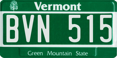 VT license plate BVN515