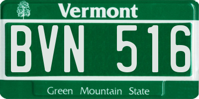 VT license plate BVN516