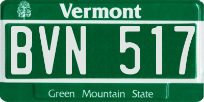 VT license plate BVN517