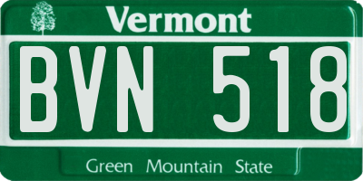 VT license plate BVN518