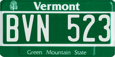 VT license plate BVN523