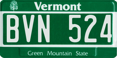 VT license plate BVN524