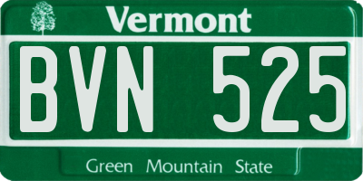 VT license plate BVN525