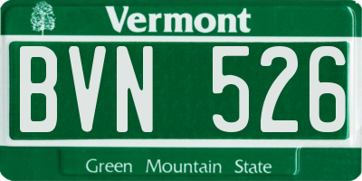 VT license plate BVN526