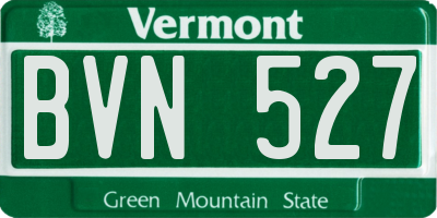 VT license plate BVN527