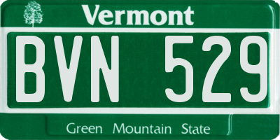 VT license plate BVN529