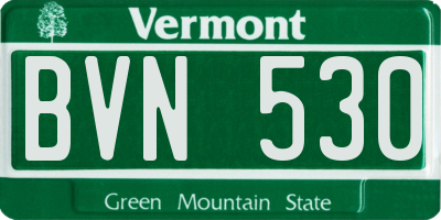 VT license plate BVN530
