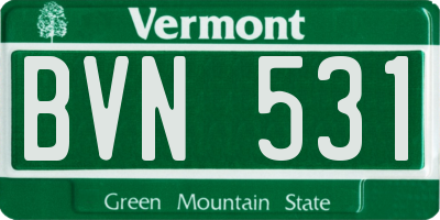 VT license plate BVN531