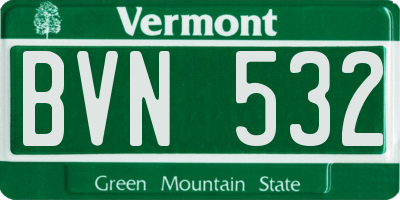 VT license plate BVN532