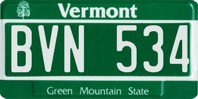 VT license plate BVN534