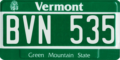 VT license plate BVN535