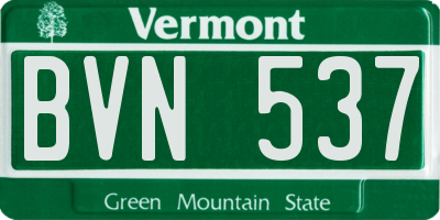 VT license plate BVN537