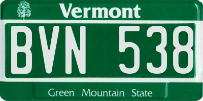 VT license plate BVN538