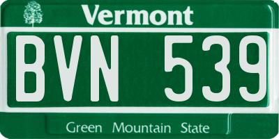 VT license plate BVN539