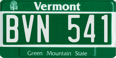 VT license plate BVN541